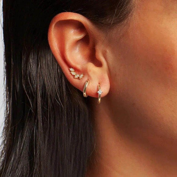 ❤️Women Gold Plated Cartilage Earring Hoop Earring Set Piercing Small  Jewelry - Picture 2 of 7